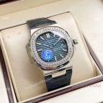 Swiss Replica Patek Philippe Nautilus 5711 watch Blue Dial Diamond Bezel